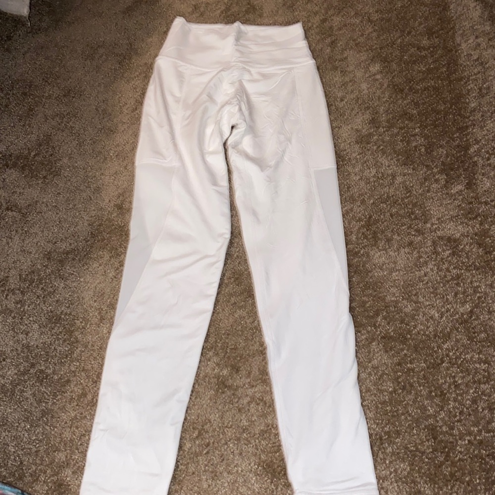 White mesh leggings